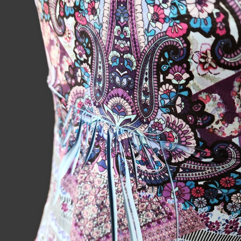 Apt. 9 Purple/Blue Beaded Sleevless V Neck Blouse or Dress - Picture 9 of 9